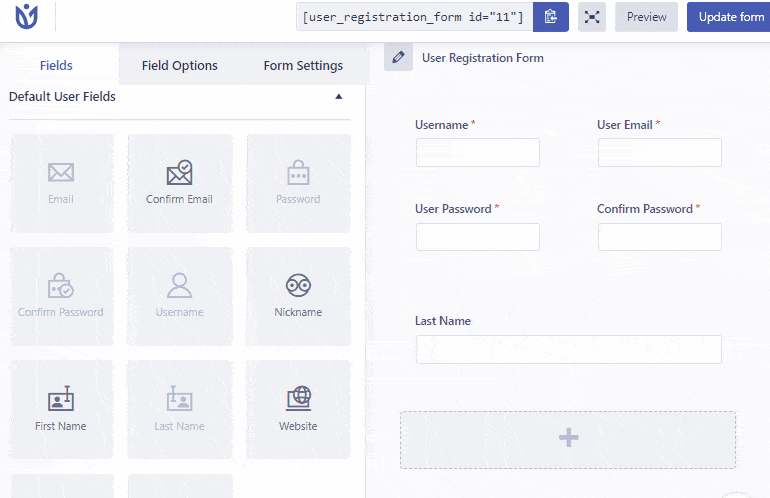 Drag and Drop User Registration Form Fields How to Create Registration Form in WordPress