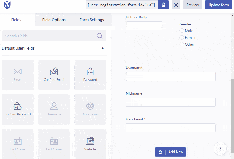 Tweak Your Registration Form