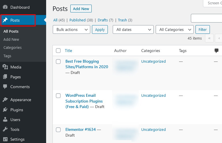 Manage WordPress Post