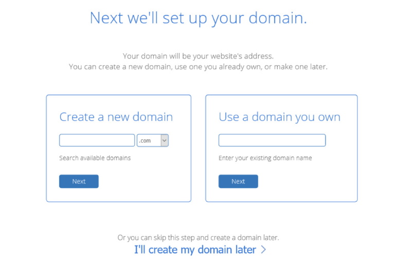 Pick Domain Bluehost