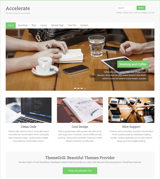 Accelerate Free WordPress Template