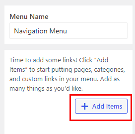 Add Items to Navigation Menu