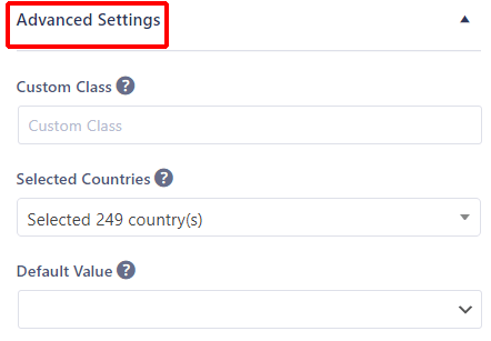 Advanced Field Options