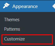 Appearance to Customize - How to Start a Blog on WordPress