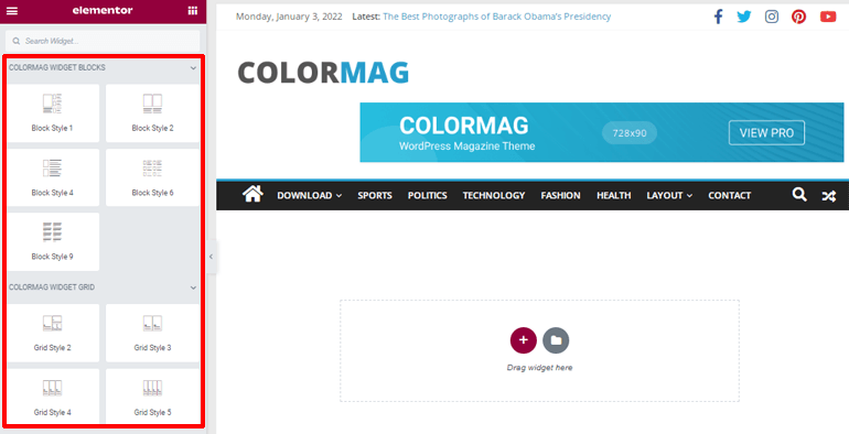 ColorMag Widgets