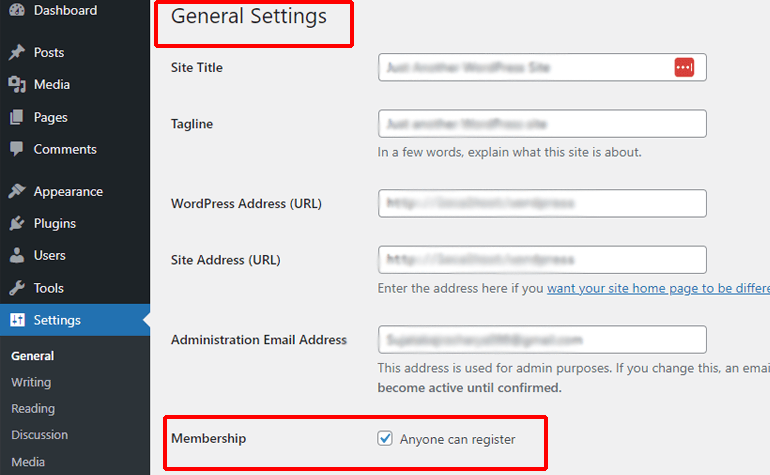 Enable Membership Option 