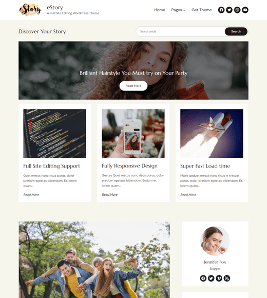 eStory Free WordPress Block Theme