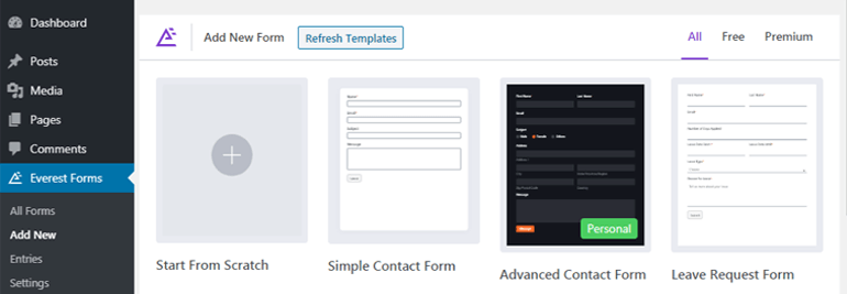 Everest Forms Templates