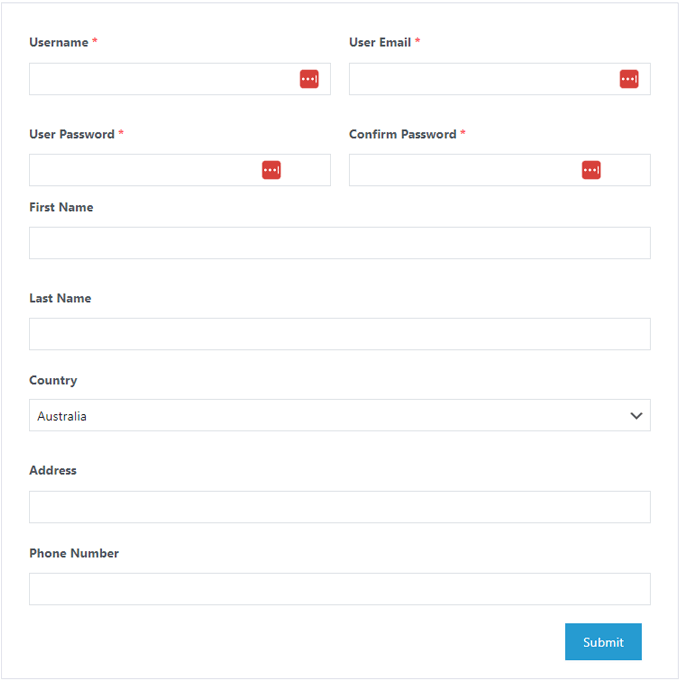 Form Preview Create Custom Registration Form in WordPress