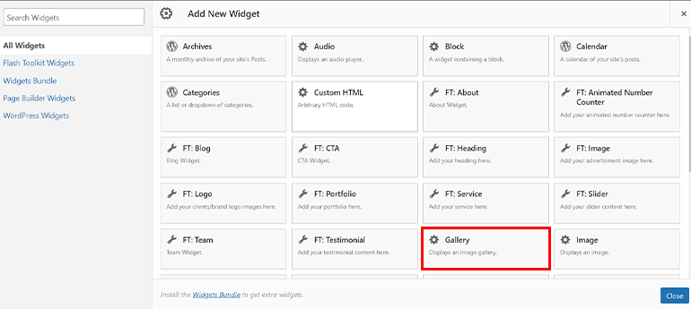 Gallery Widget In SiteOrigin Page Builder