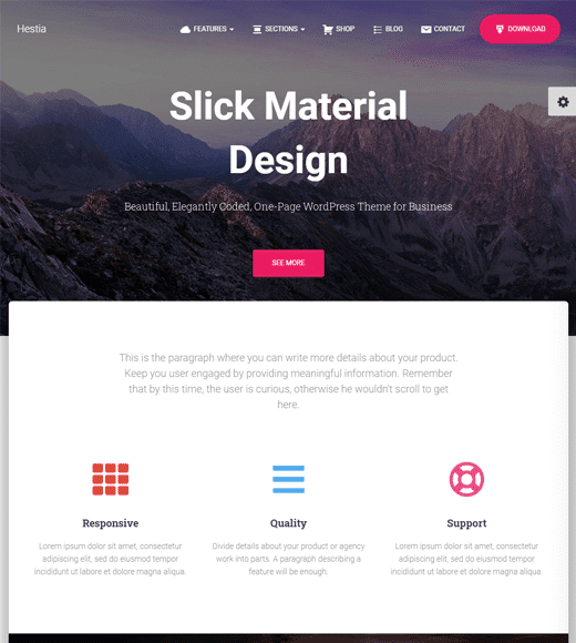 Hestia Multipurpose WordPress Theme