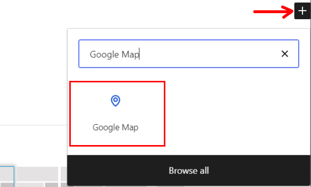 Inserting Google Map Block - How to Create a Blog on WordPress