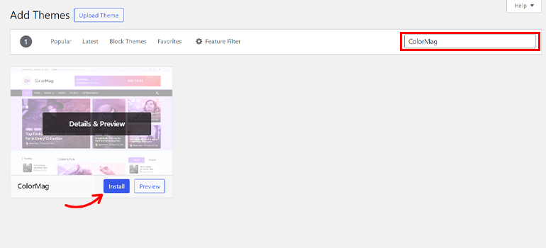 Install ColorMag Theme - How to Create a Blog on WordPress