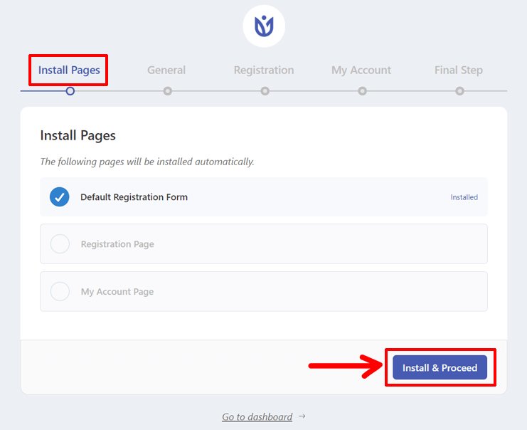 Install Pages and Proceed Create Registration Page in WordPress