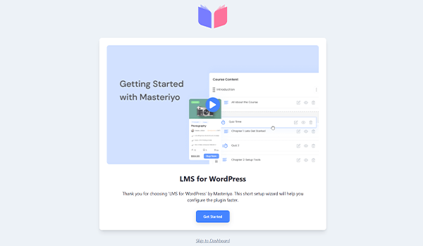 Masteriyo Setup Wizard - How to Create LMS Website