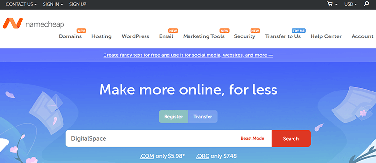 Namecheap - Build LMS Website