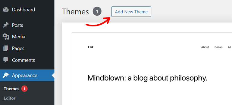 Navigate to Themes and Add a New One