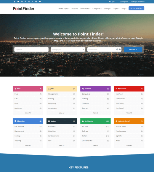 PointFinder WordPress Directory Theme