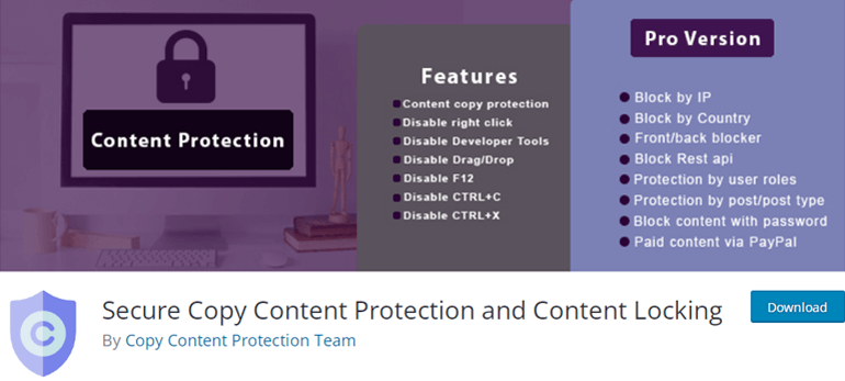 Secure Copy Content Protection and Content Locking