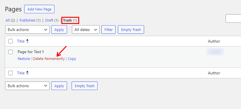 Terminating Page - How to Delete a Page on WordPress