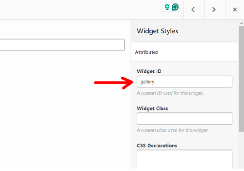 Widget ID - How to Create a One Page Website