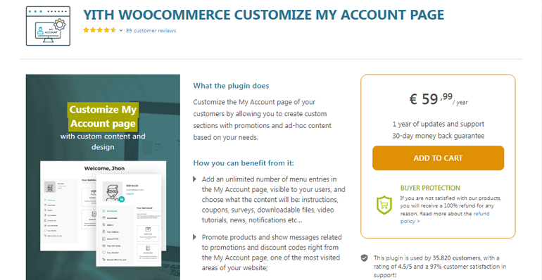 YITH WooCommerce Customize My Account Page Plugin